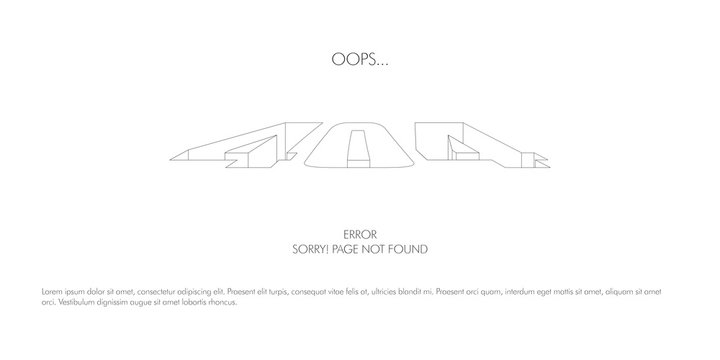404 error website not found graphic design. Vector illustration