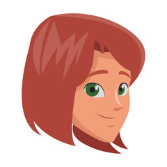 Young woman face cartoon