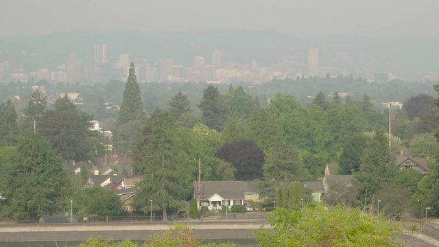 View of smokey skies from Mt Tabor
