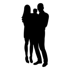  isolated silhouette family