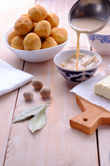 Asian traditional dish. Mongolian, Kalmyk, Buryat, Tibetan, Tuvan tea. Tea with milk, salt, butter, nutmeg, Bay leaf, black pepper. Cuisine of nomadic peoples.