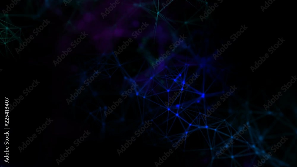 Poster the work of neurons. depth of field. pulsation of color signals in a frozen structure. .abstract bac