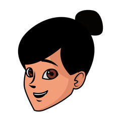 Young woman face cartoon