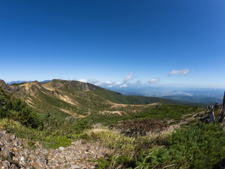 安達太良山から鉄山をのぞむ