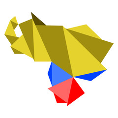Low Poly style map of Venezuela. Vector illustration design