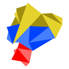 Low Poly style map of Ecuador. Vector illustration design