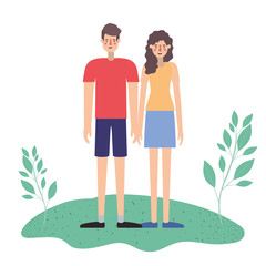 young couple in the landscape avatar character