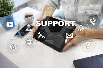Technical support. Customer help. Business and technology concept.