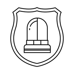 shield with siren isolated icons