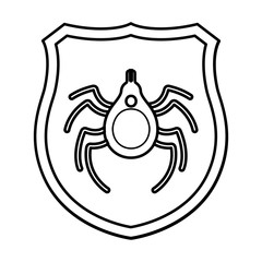shield with spider isolated icons
