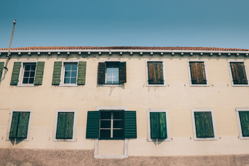 window with shutters old house