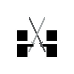 Samurai fighting logo icon