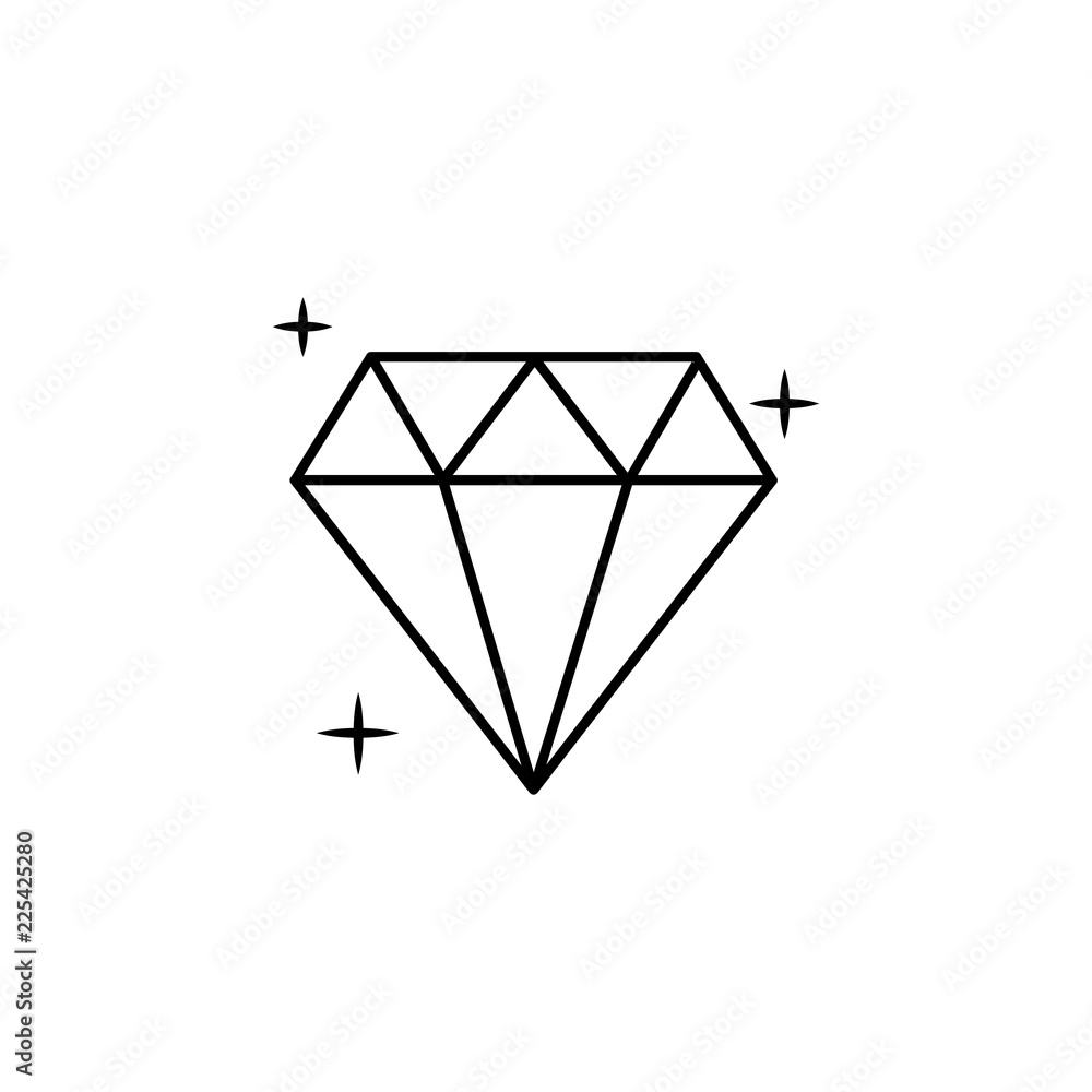 Poster diamond icon. element of jewelry for mobile concept and web apps illustration. thin line icon for we