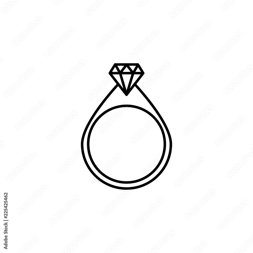 Poster ring icon. element of jewelry for mobile concept and web apps illustration. thin line icon for websi