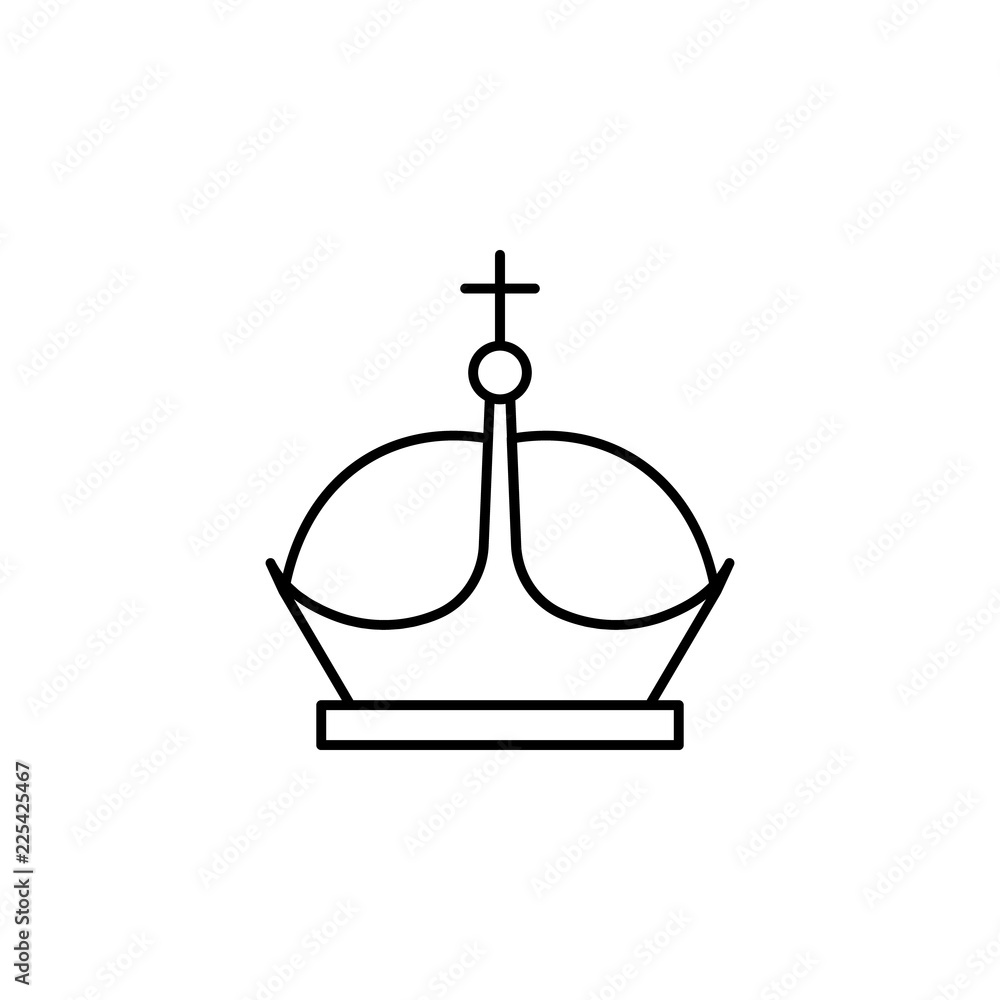 Poster crown icon. element of jewelry for mobile concept and web apps illustration. thin line icon for webs