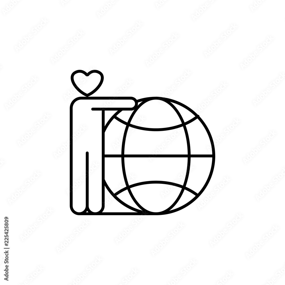 Poster care earth icon. Element of conceptual figures for mobile concept and web apps illustration. Thin line icon for website design and development, app development