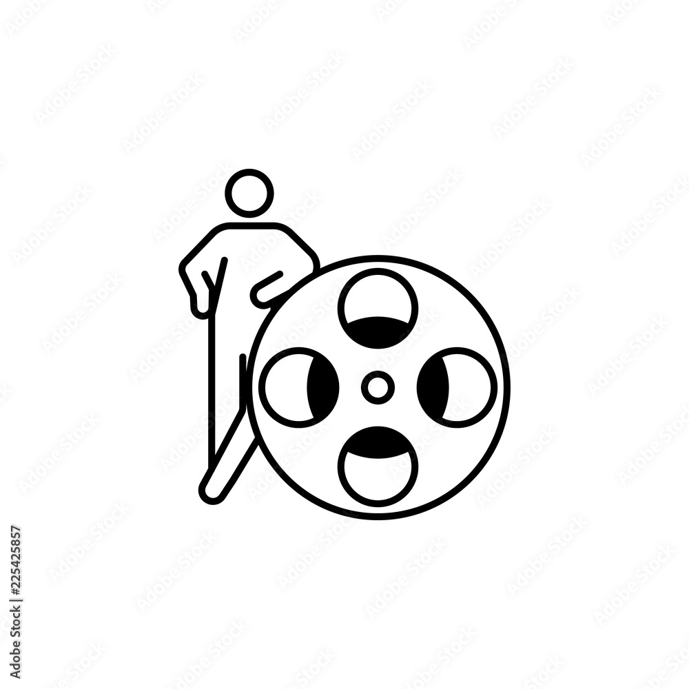 Poster cinema, entertainment icon. element of conceptual figures for mobile concept and web apps illustrati
