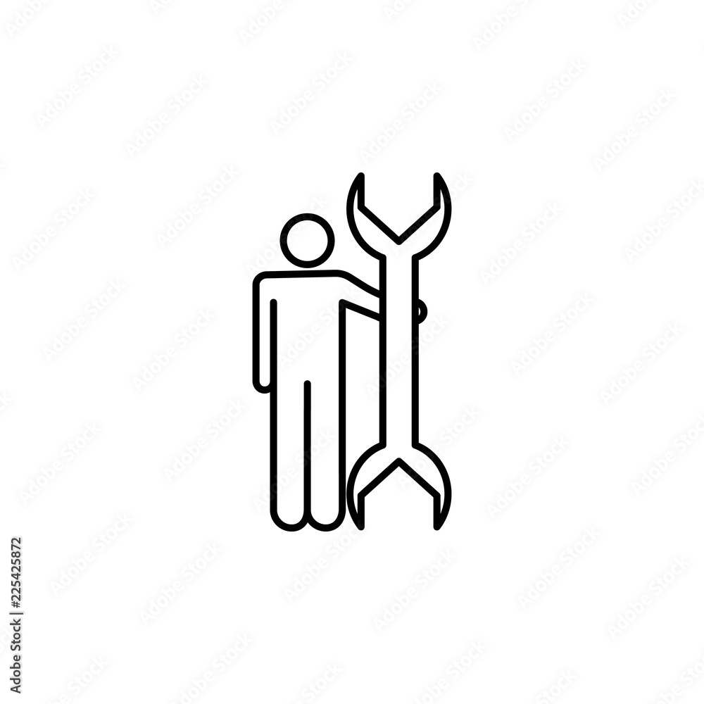 Poster construction, engineer icon. element of conceptual figures for mobile concept and web apps illustrat