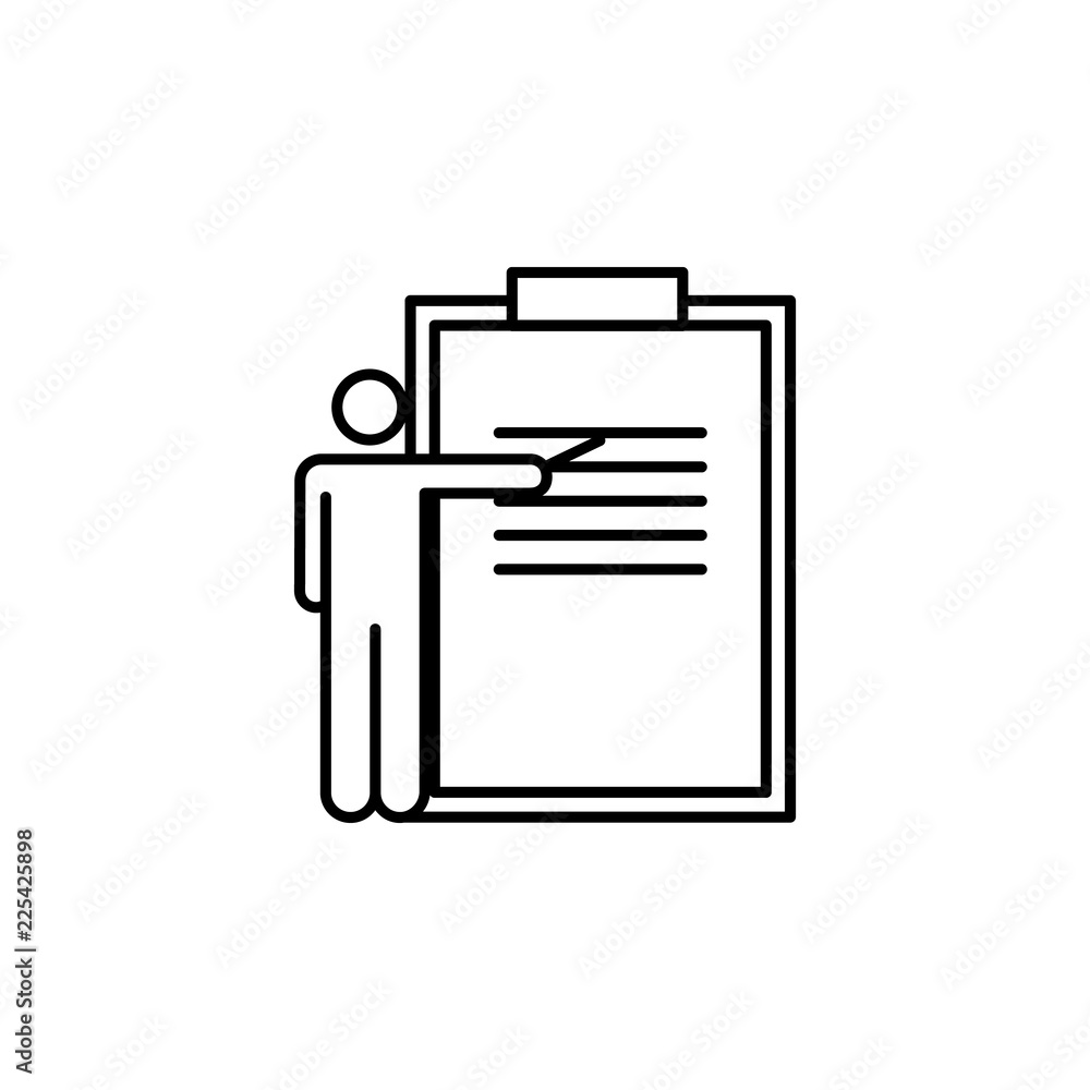 Poster questionnaire, report icon. element of conceptual figures for mobile concept and web apps illustrati