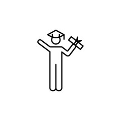 academic icon. Element of conceptual figures for mobile concept and web apps illustration. Thin line icon for website design and development, app development