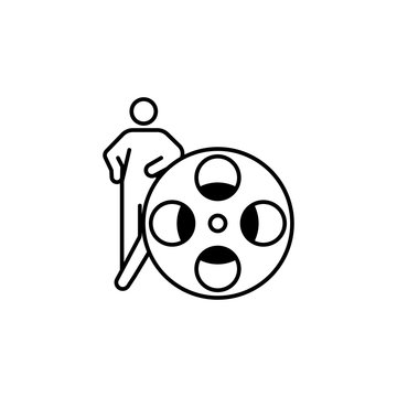 recommend clip art: cinema, entertainment icon. Element of conceptual figures for mobile concept and web apps illustration. Thin line icon for website design and development, app development