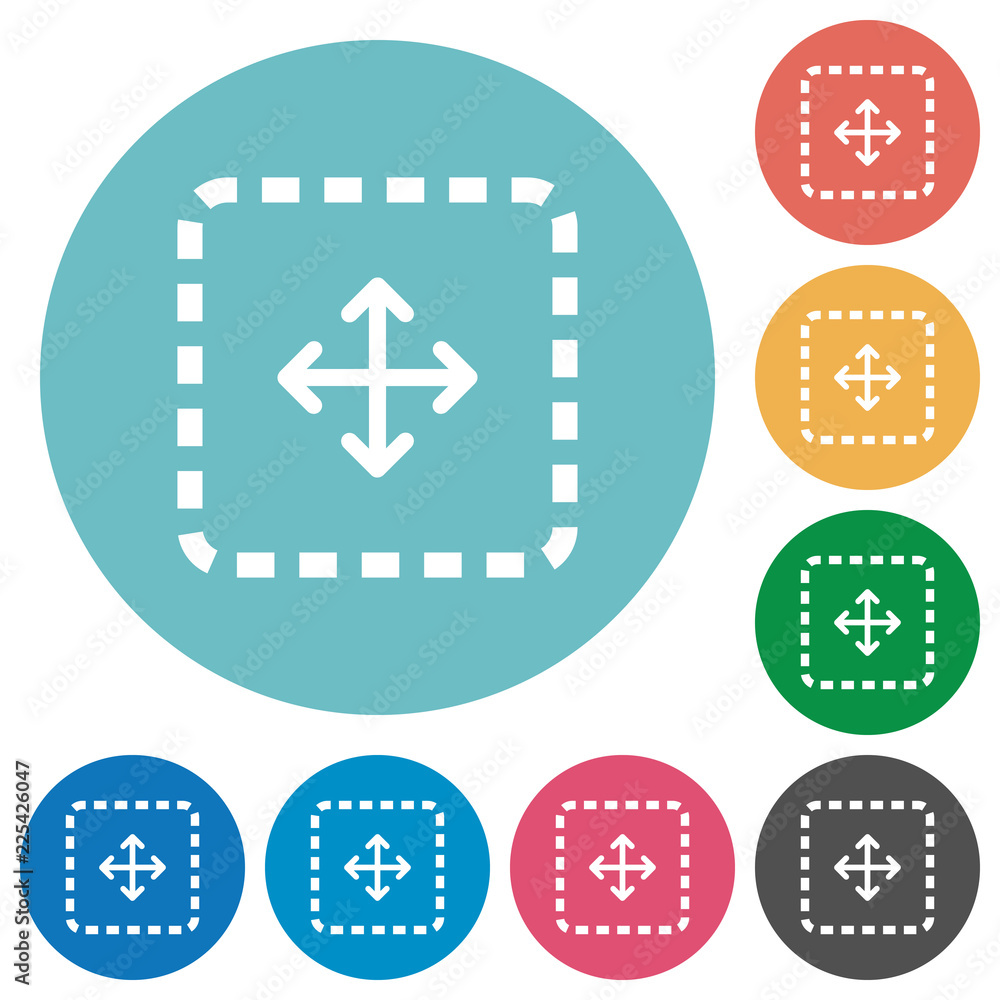 Poster drag object flat round icons