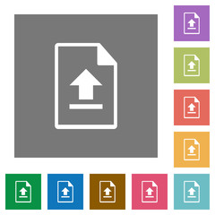 Upload file square flat icons