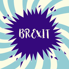 Text sign showing Brexit. Conceptual photo term potential departure of United Kingdom from European Union.