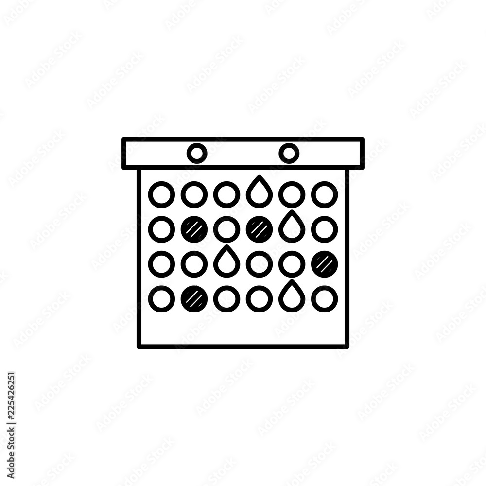 Poster calendar health icon. element of blood donation for mobile concept and web apps illustration. thin l