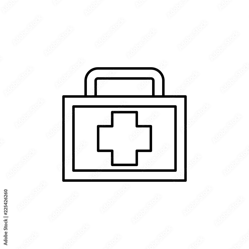 Poster firs aid kit icon. element of blood donation for mobile concept and web apps illustration. thin line