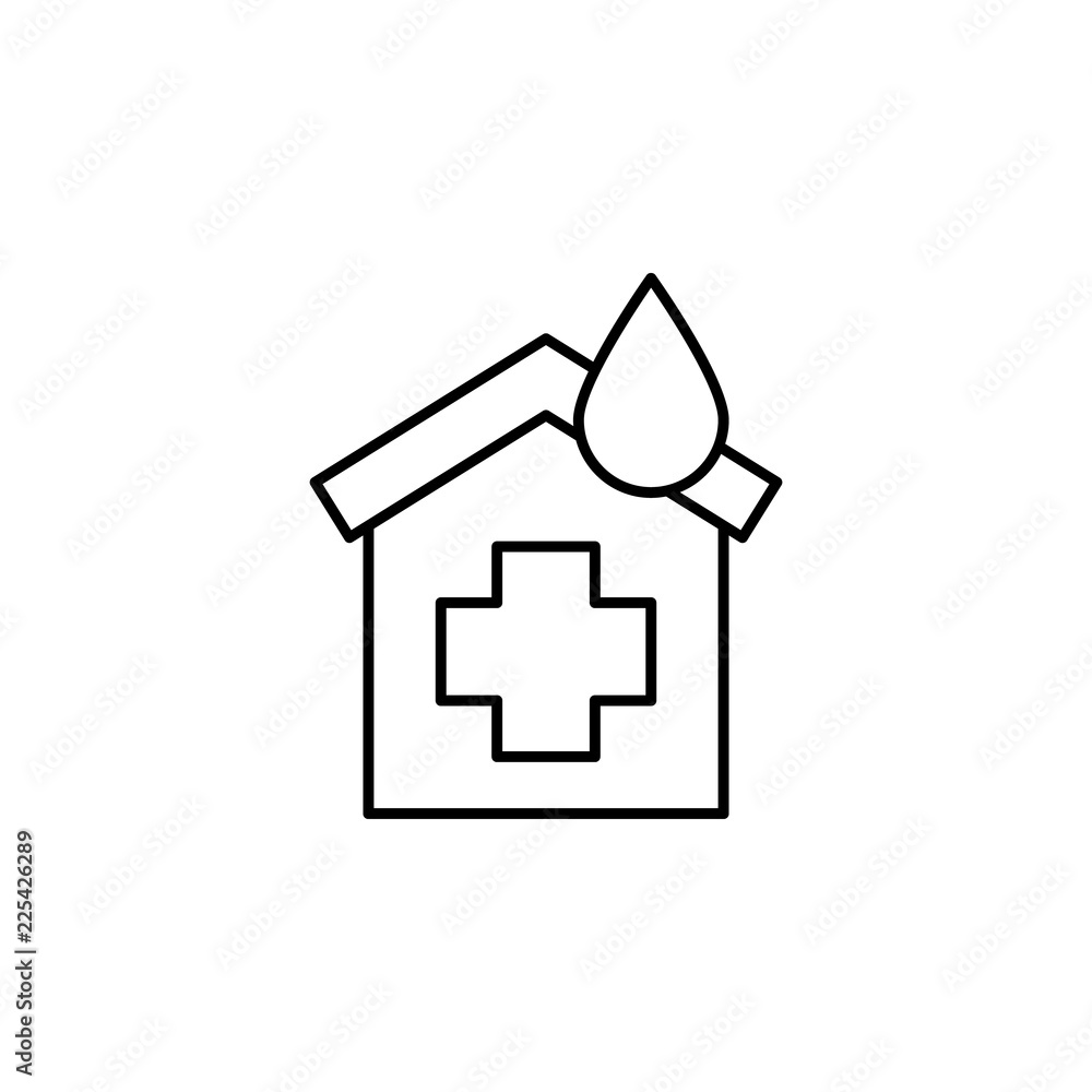Poster hospital icon. element of blood donation for mobile concept and web apps illustration. thin line ico