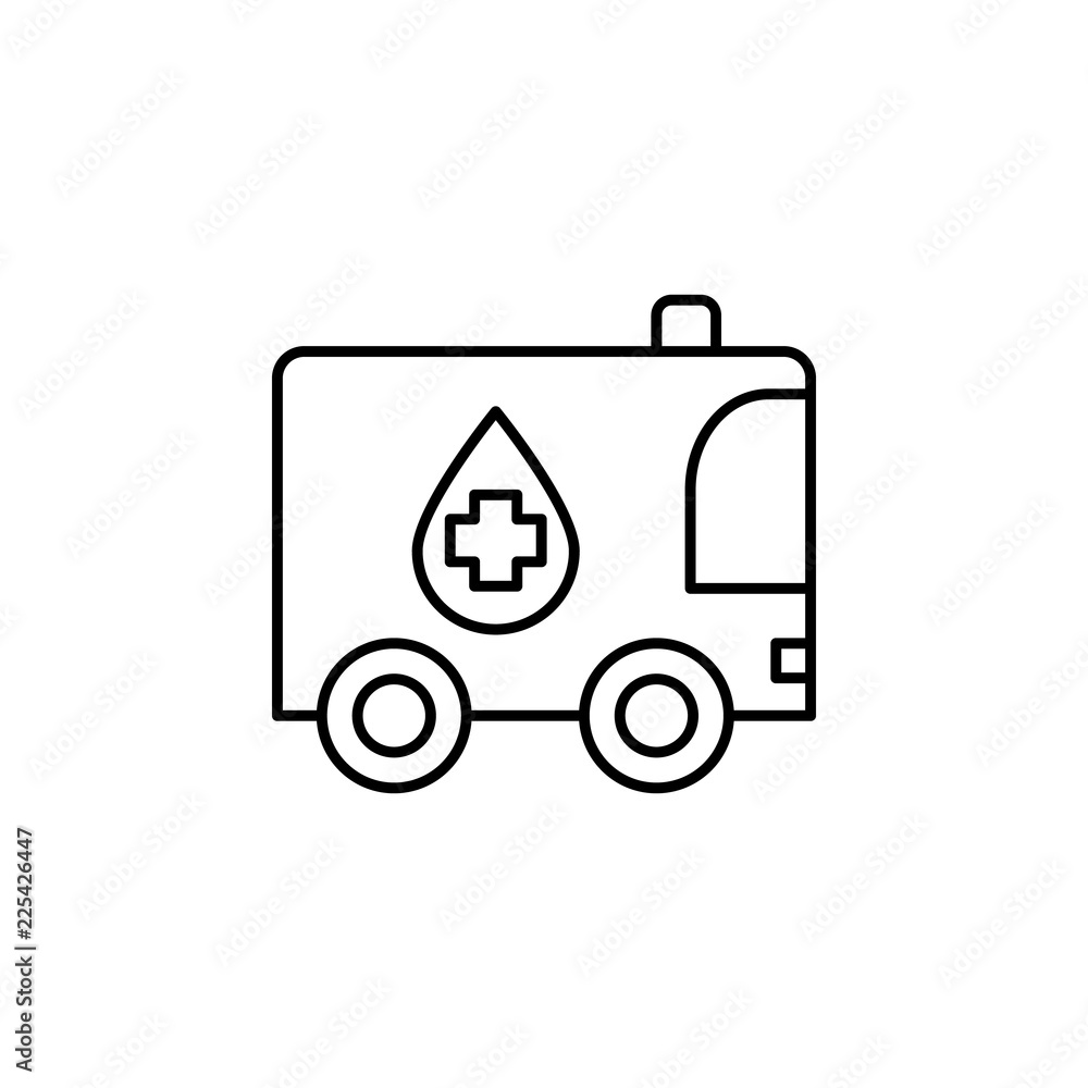 Poster laboratory on wheels icon. element of blood donation for mobile concept and web apps illustration. t