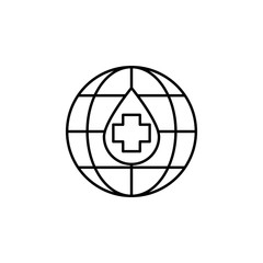 world blood donation icon. Element of blood donation for mobile concept and web apps illustration. Thin line icon for website design and development, app development