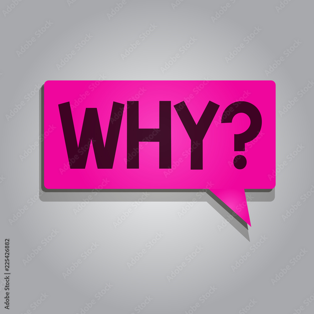 Poster text sign showing why question. conceptual photo asking for what reason and purpose expressing surpr