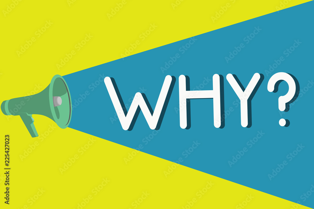 Poster handwriting text why question. concept meaning asking for what reason and purpose expressing surpris