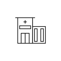 building, clinic, hospital icon. Element of hospital building for mobile concept and web apps illustration. Thin line icon for website design and development, app development
