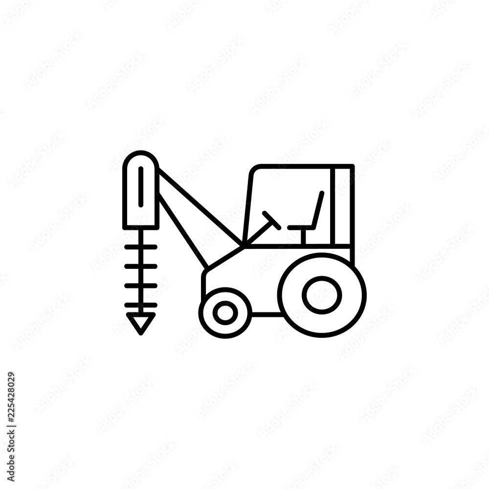Poster auger tractor icon. element of construction machine icon for mobile concept and web apps. thin line 