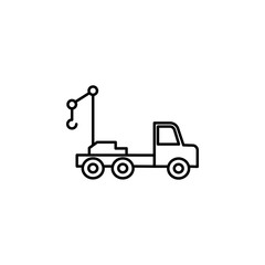 crane vehicle icon. Element of construction machine icon for mobile concept and web apps. Thin line crane vehicle icon can be used for web and mobile