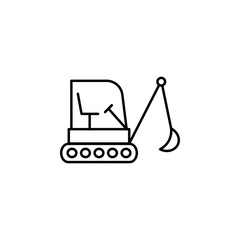 caterpillar excavator icon. Element of construction machine icon for mobile concept and web apps. Thin line caterpillar excavator icon can be used for web and mobile