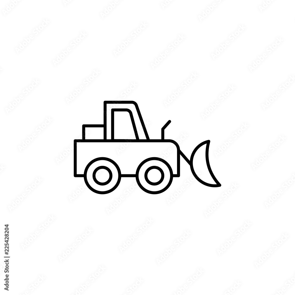 Poster bucket tractor icon. element of construction machine icon for mobile concept and web apps. thin line