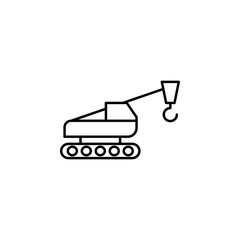 crane tractor icon. Element of construction machine icon for mobile concept and web apps. Thin line crane tractor icon can be used for web and mobile