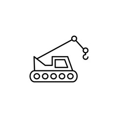 Fototapeta na wymiar crane tractor icon. Element of construction machine icon for mobile concept and web apps. Thin line crane tractor icon can be used for web and mobile