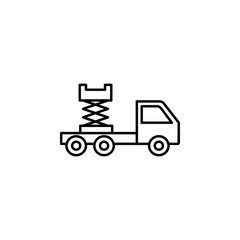 aerial lift icon. Element of construction machine icon for mobile concept and web apps. Thin line aerial lift icon can be used for web and mobile