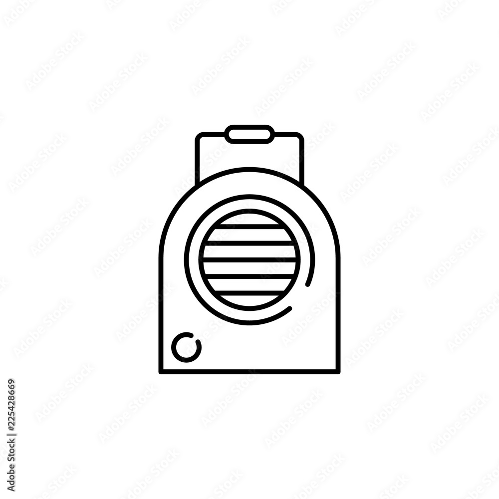 Poster blow heater, fan heater icon. element of temperature control equipment for mobile concept and web ap