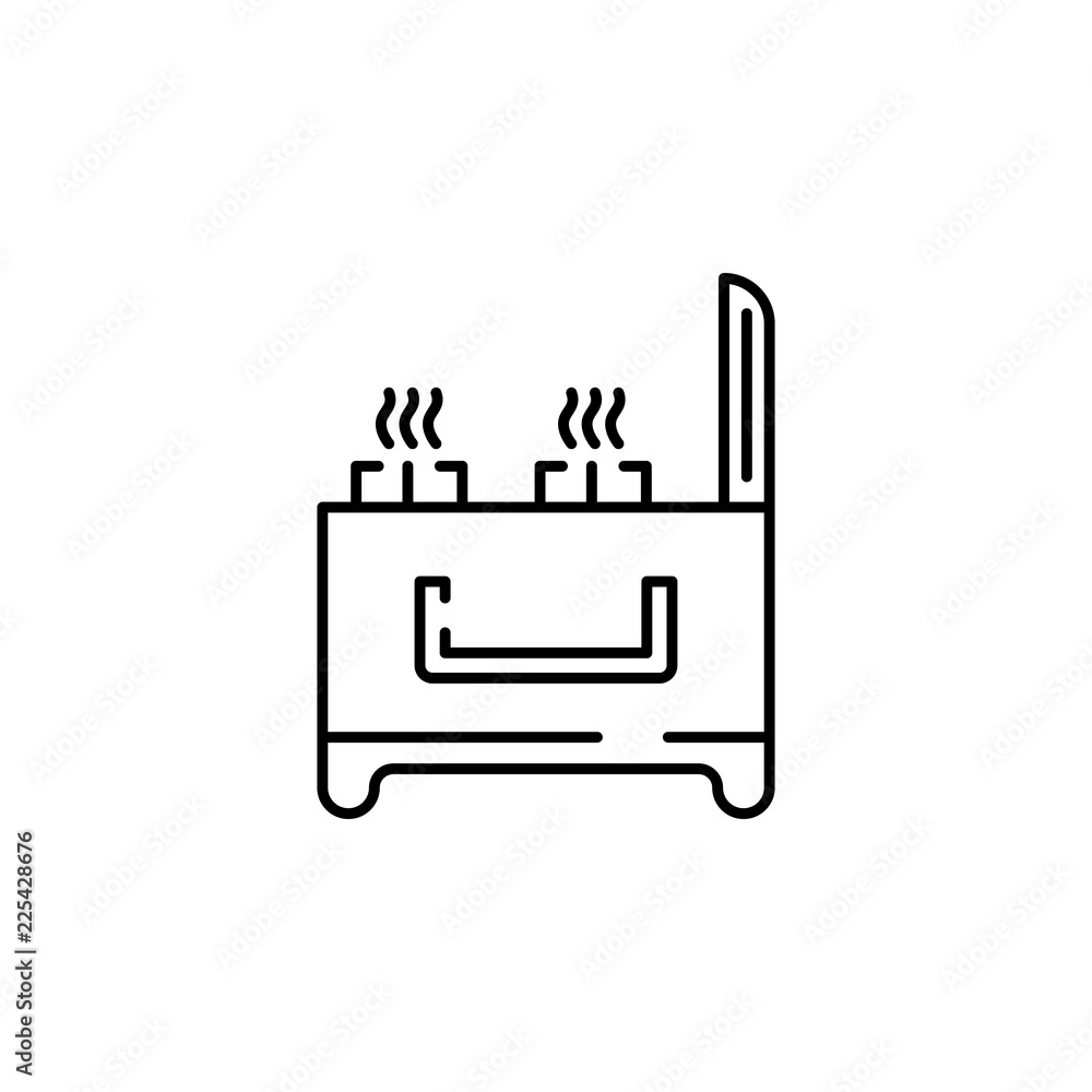 Poster burner oven icon. element of temperature control equipment for mobile concept and web apps illustrat