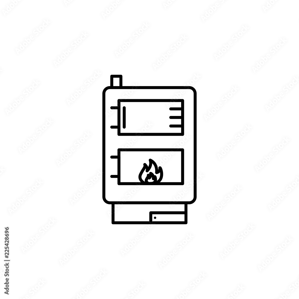 Poster central heating, gas boiler icon. element of temperature control equipment for mobile concept and we