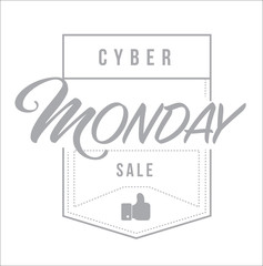 Cyber Monday Sale modern stamp message design