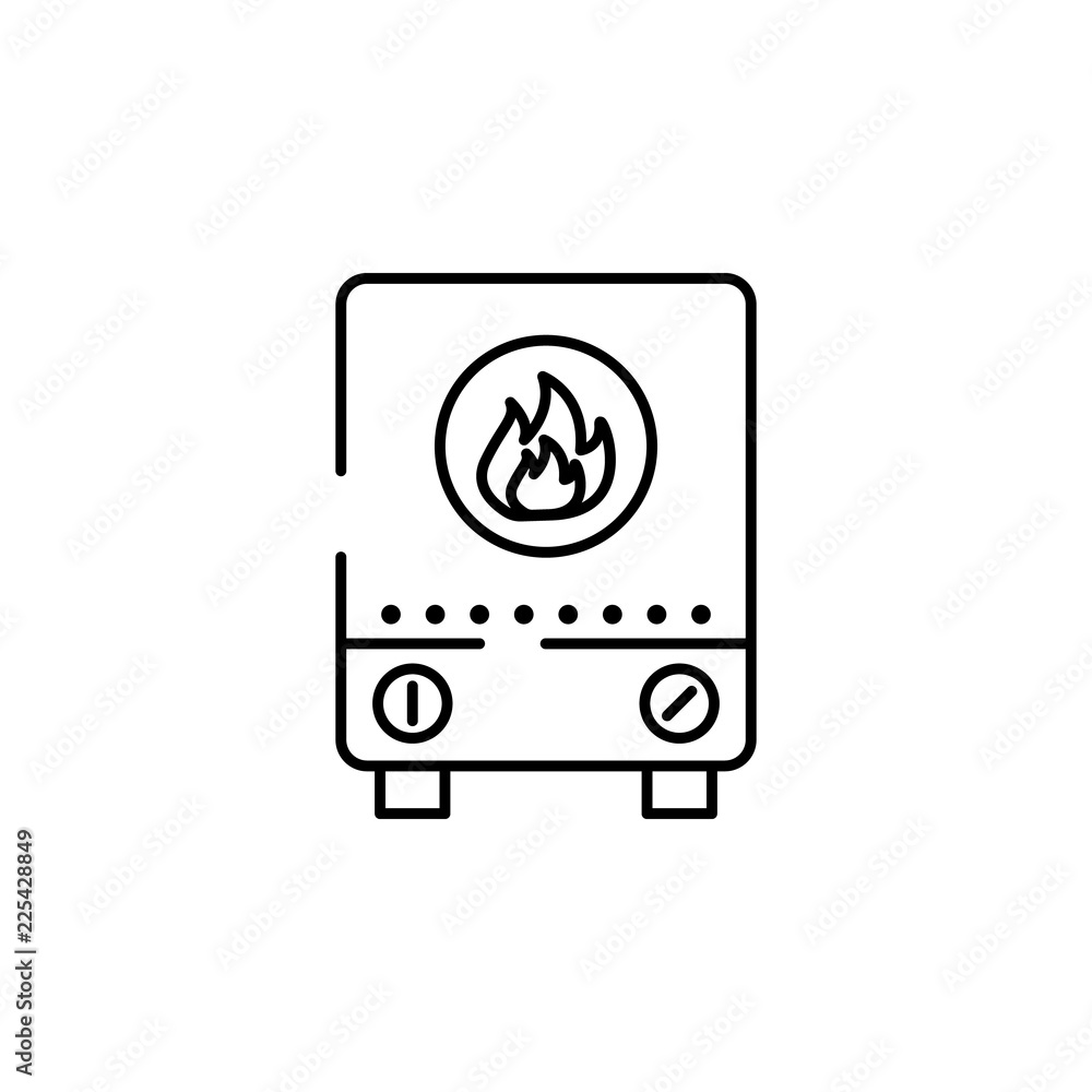 Poster electric heater icon. element of temperature control equipment for mobile concept and web apps illus