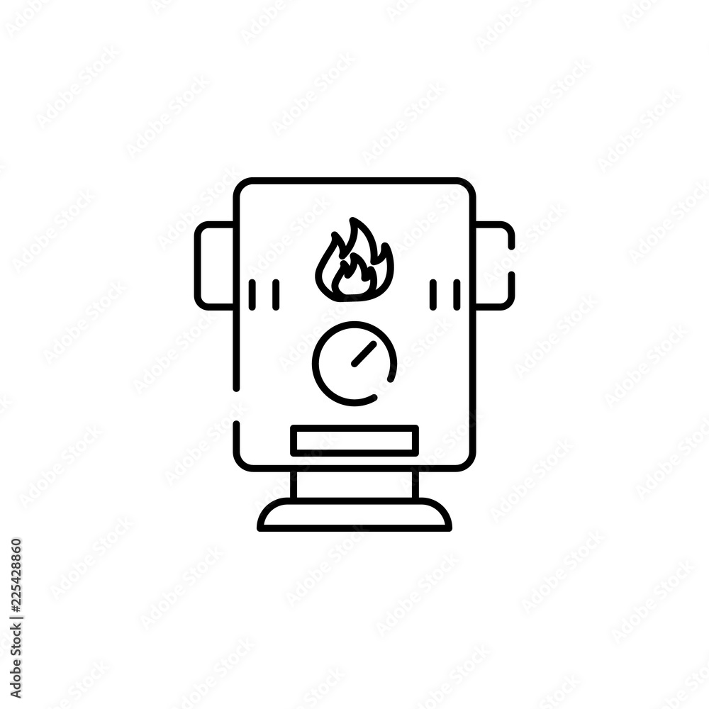 Aufkleber electric heater icon. element of temperature control equipment for mobile concept and web apps illus