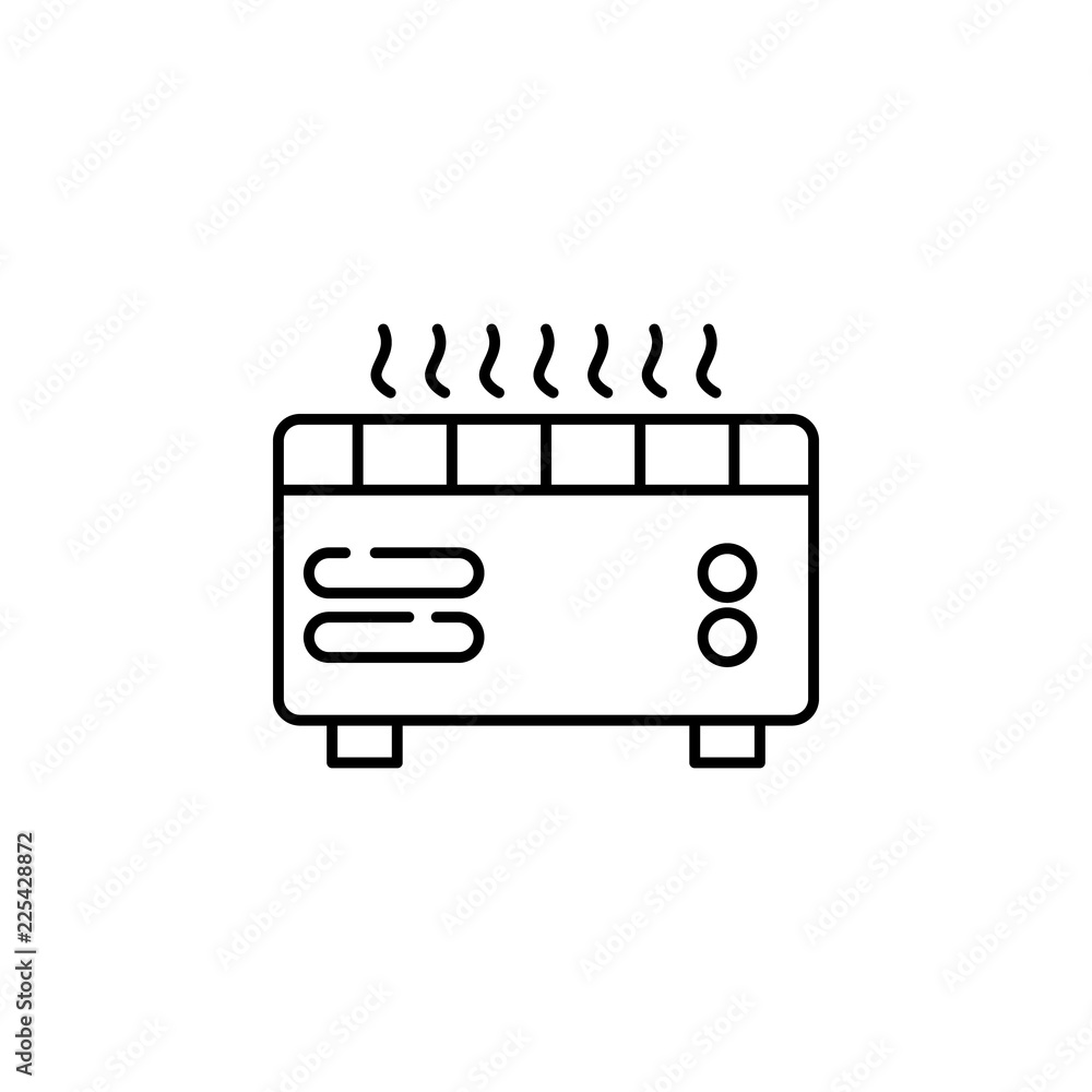 Poster electric heater icon. element of temperature control equipment for mobile concept and web apps illus